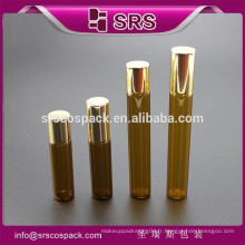 Rouleau de verre cosmétique SRS sur bouteille, cosmétique vide 15 ml bouteille en verre ambre avec rouleau